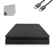 Restored Sony 2215B PlayStation 4 Slim 500GB Only Black Gaming Console with HDMI Cable BOLT AXTION Bundle (Refurbished)